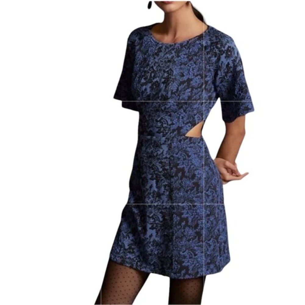 Anthropologie Jacquard Cut Out Mini Dress Size 4 NWT